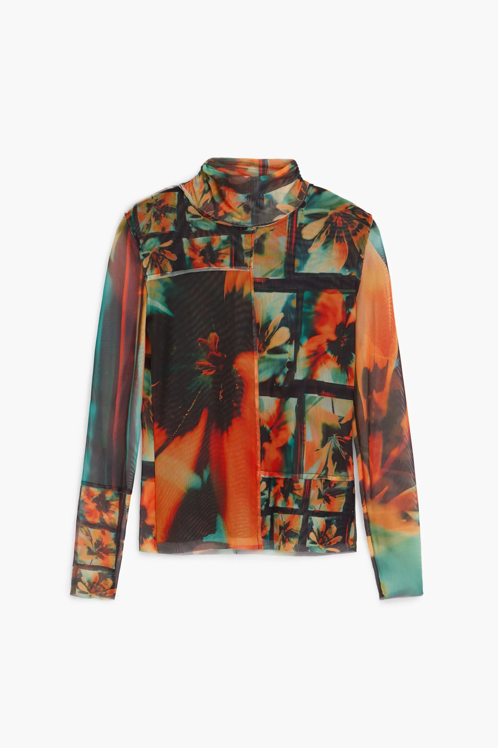 Printed tulle T-shirt