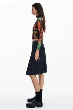 Printed tulle T-shirt