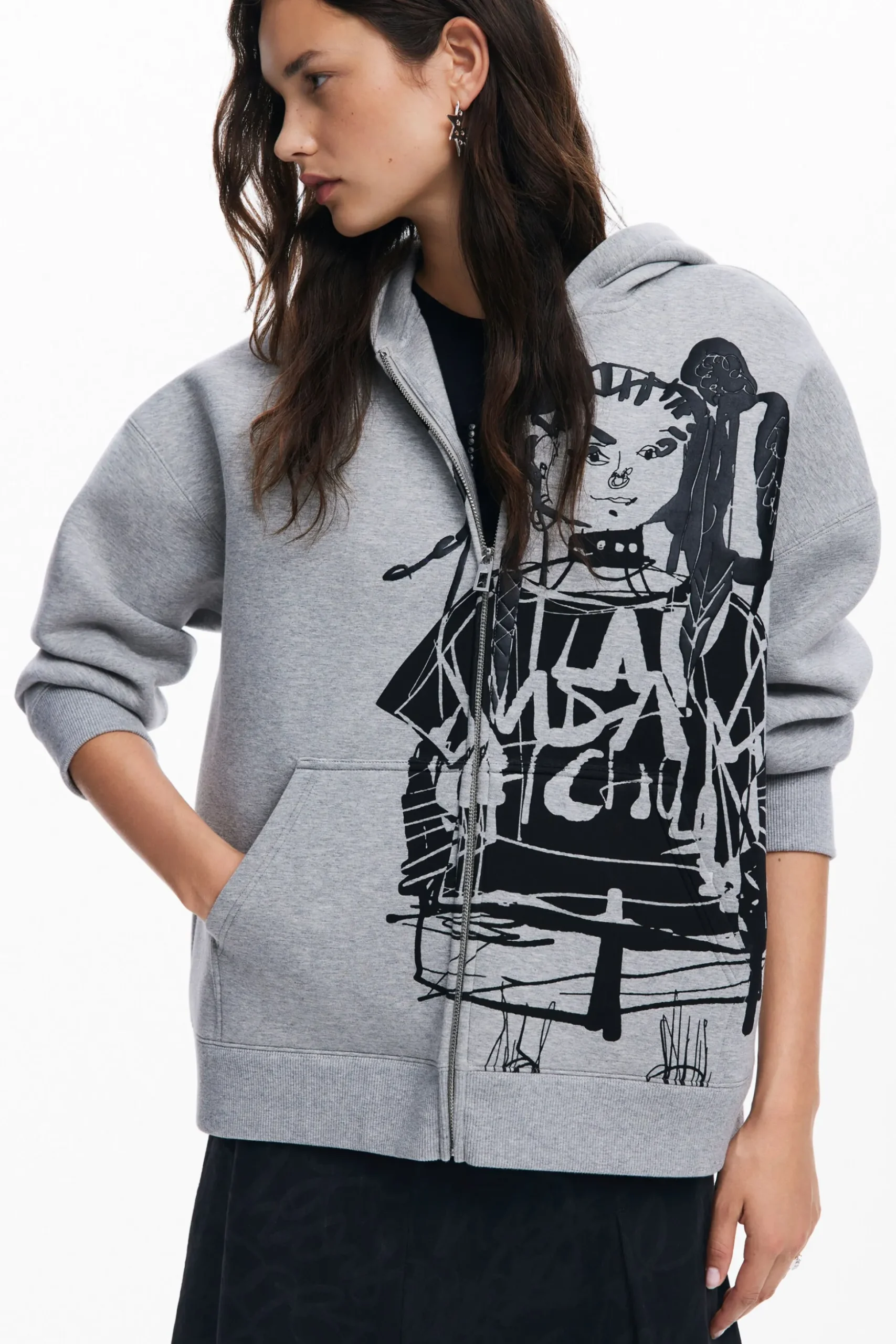 Printed zipper sweatshirt M. Christian Lacroix