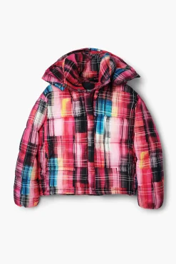 Quilted check coat
