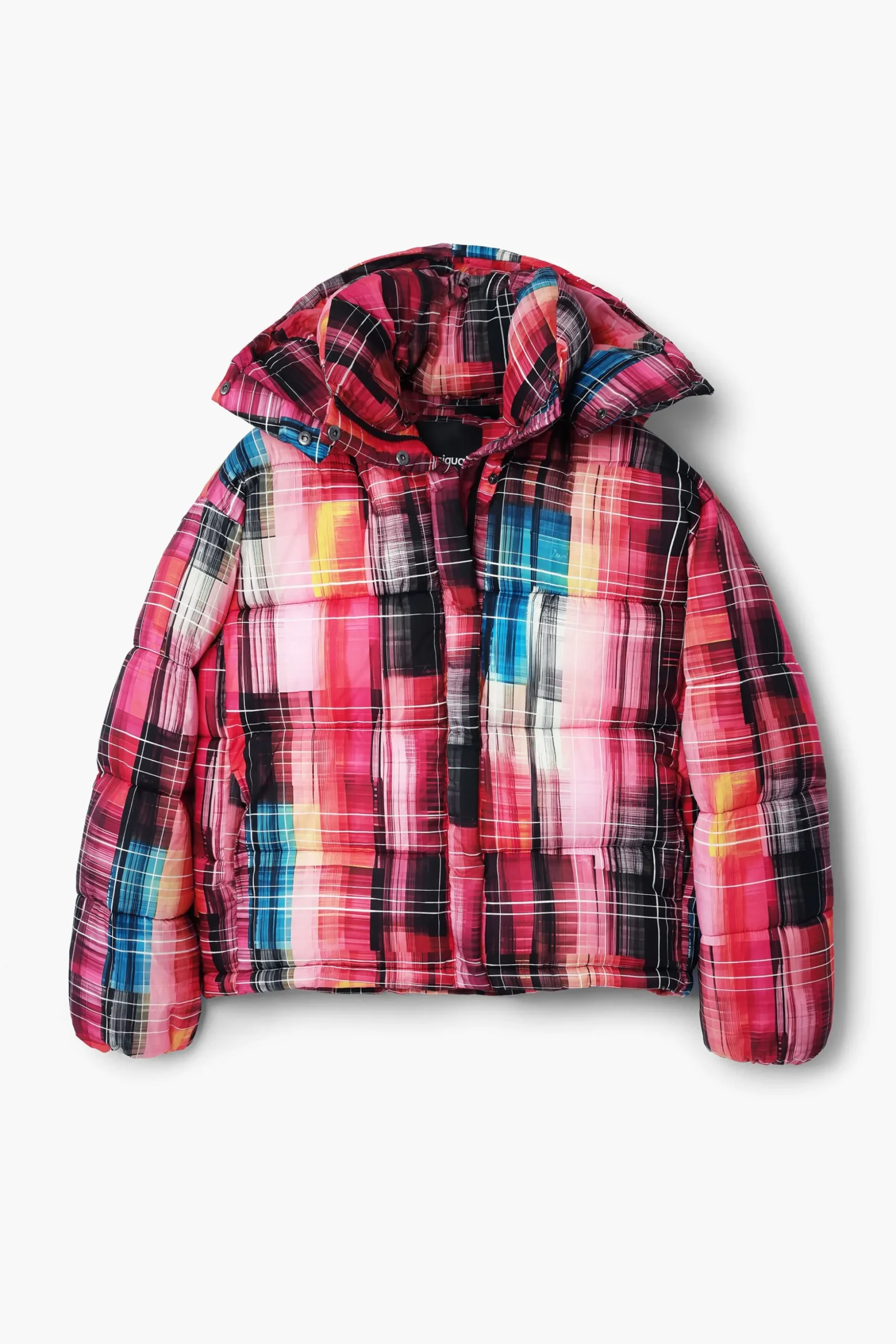 Quilted check coat