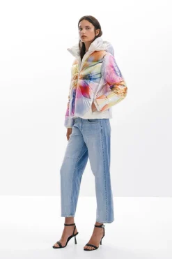 Quilted flower coat
