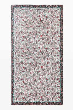 Rectangular floral scarf