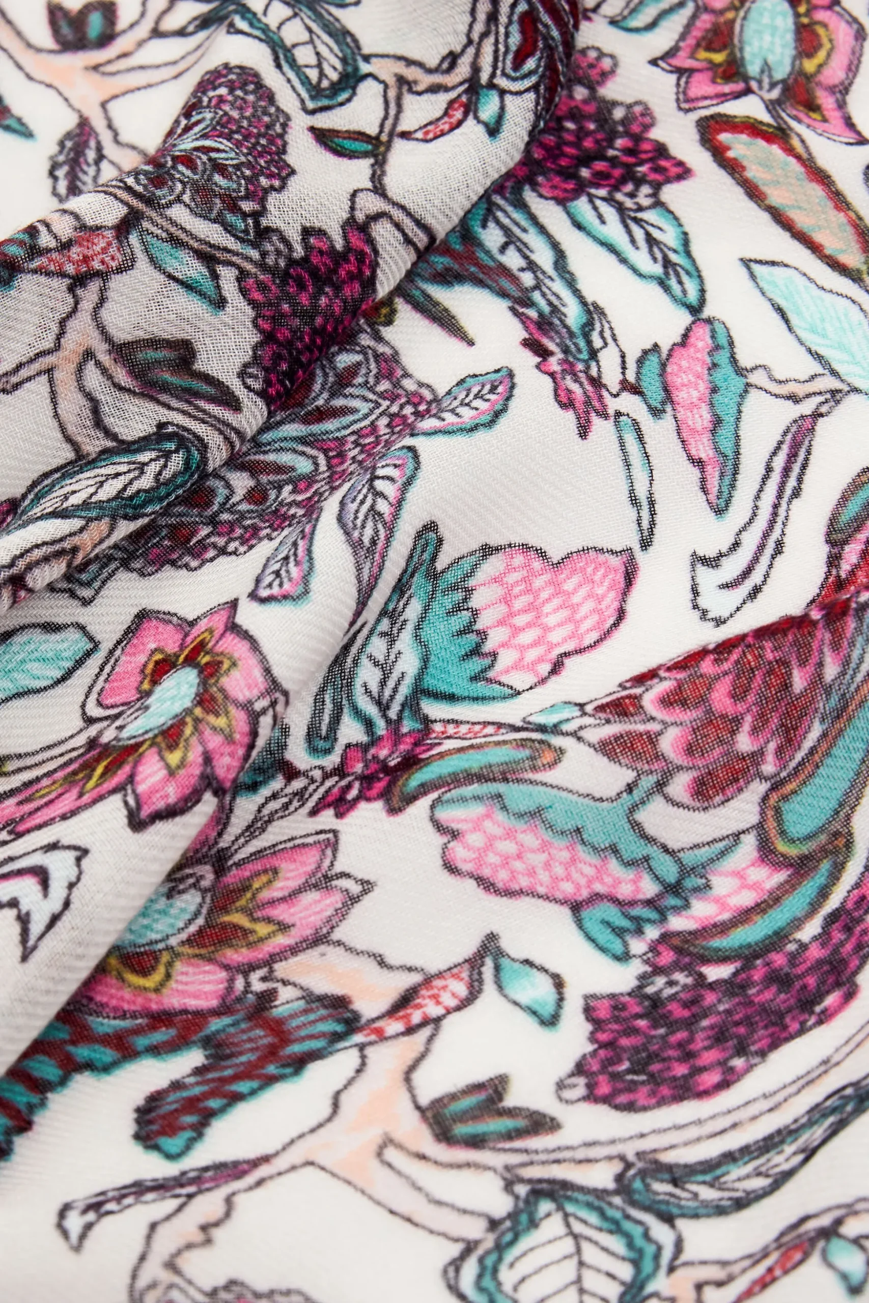 Rectangular floral scarf