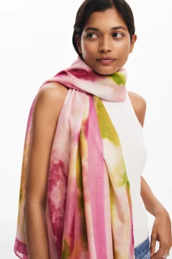 Rectangular watercolor scarf