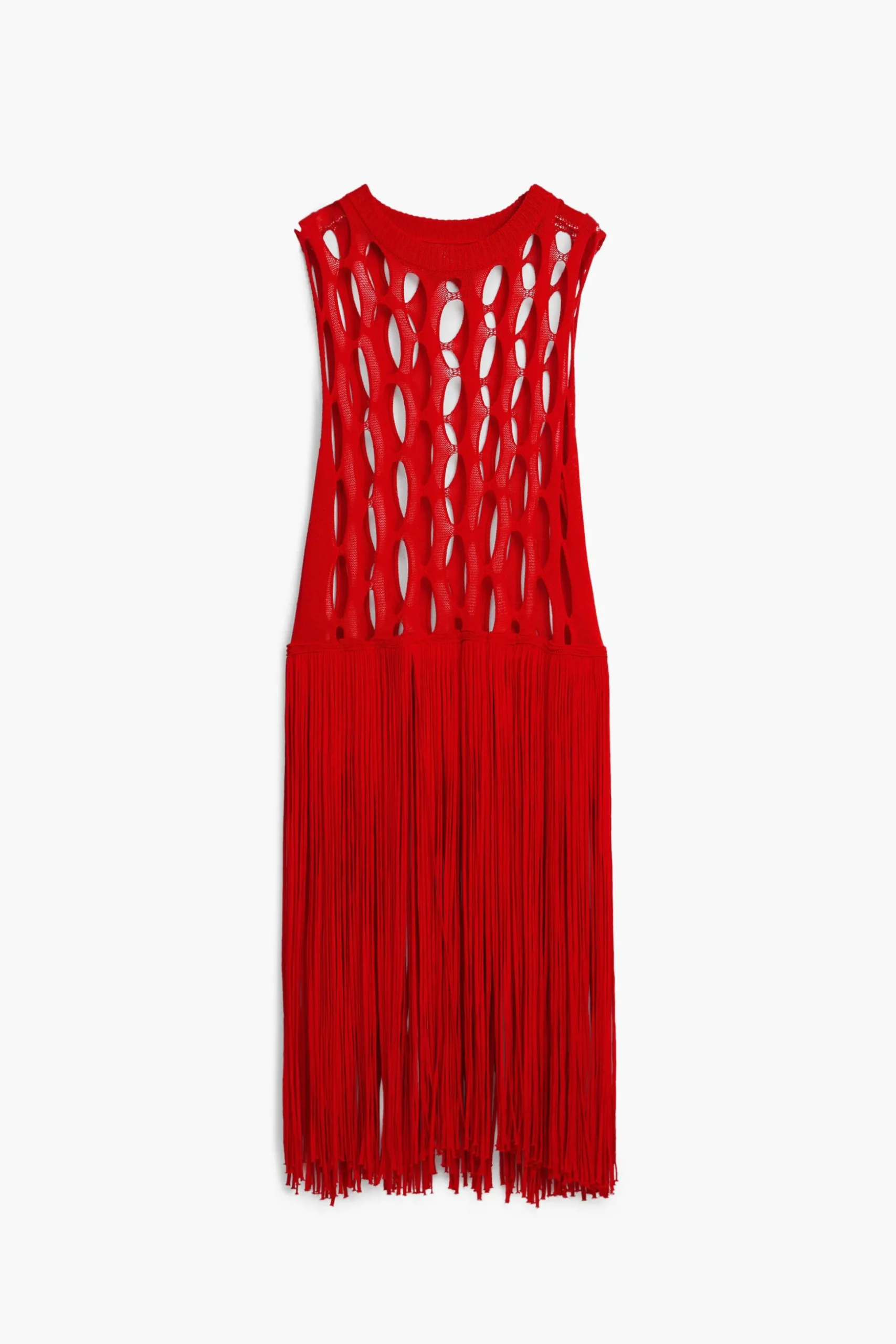 Red fringe top