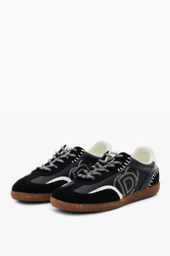 Retro split leather sneakers