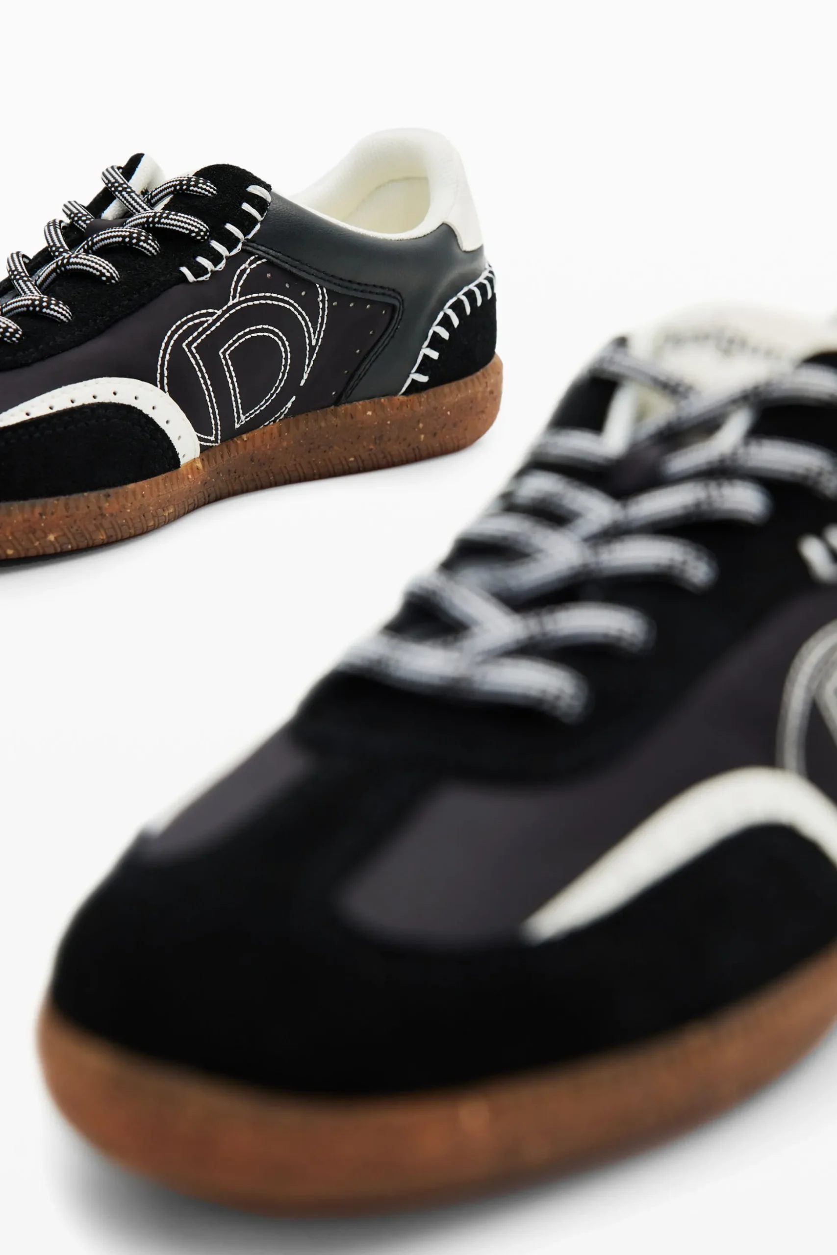Retro split leather sneakers
