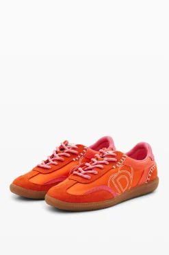 Retro split leather sneakers