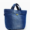 Reversible denim shopper bag L