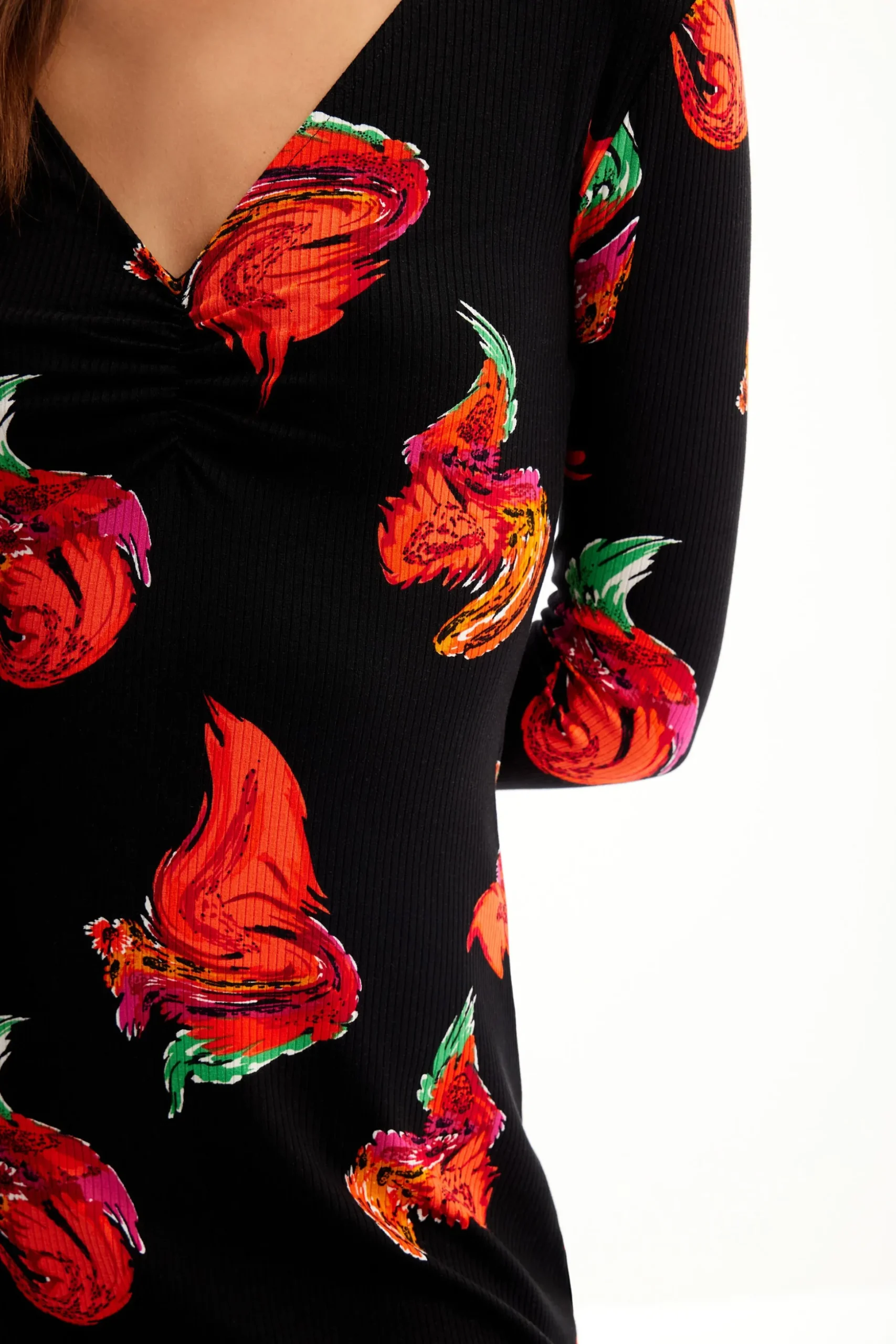 Ribbed floral mini dress