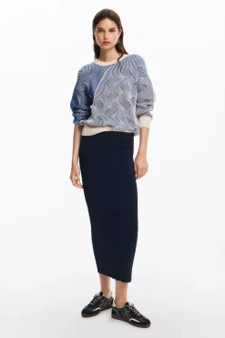 Ribbed knit skirt