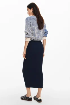 Ribbed knit skirt