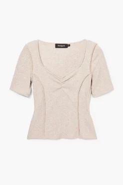 Ruched neckline T-shirt