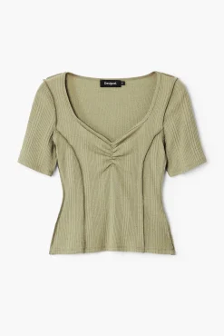 Ruched neckline T-shirt