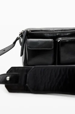 S leather pockets crossbody bag