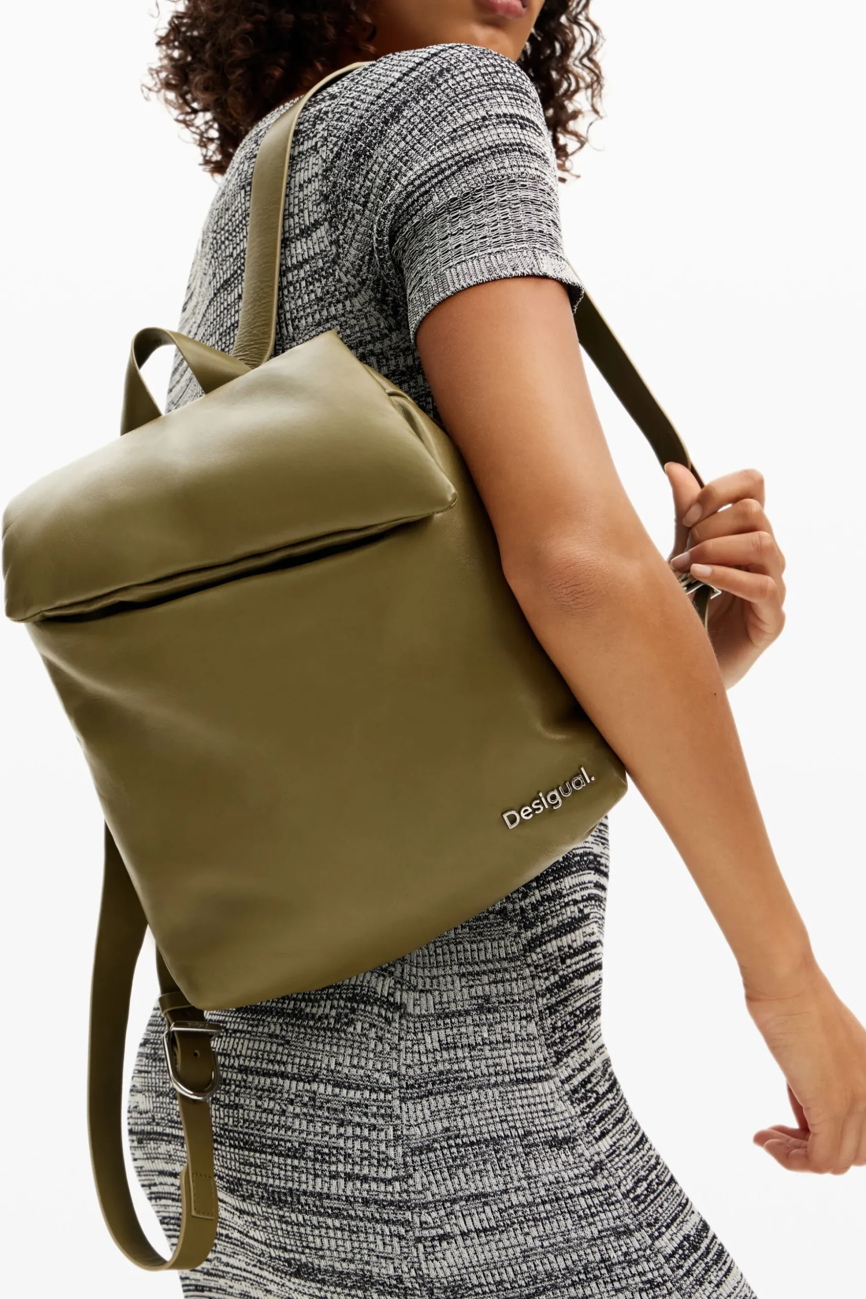 S padded leather backpack