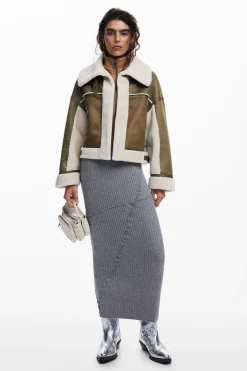Shearling biker jacket