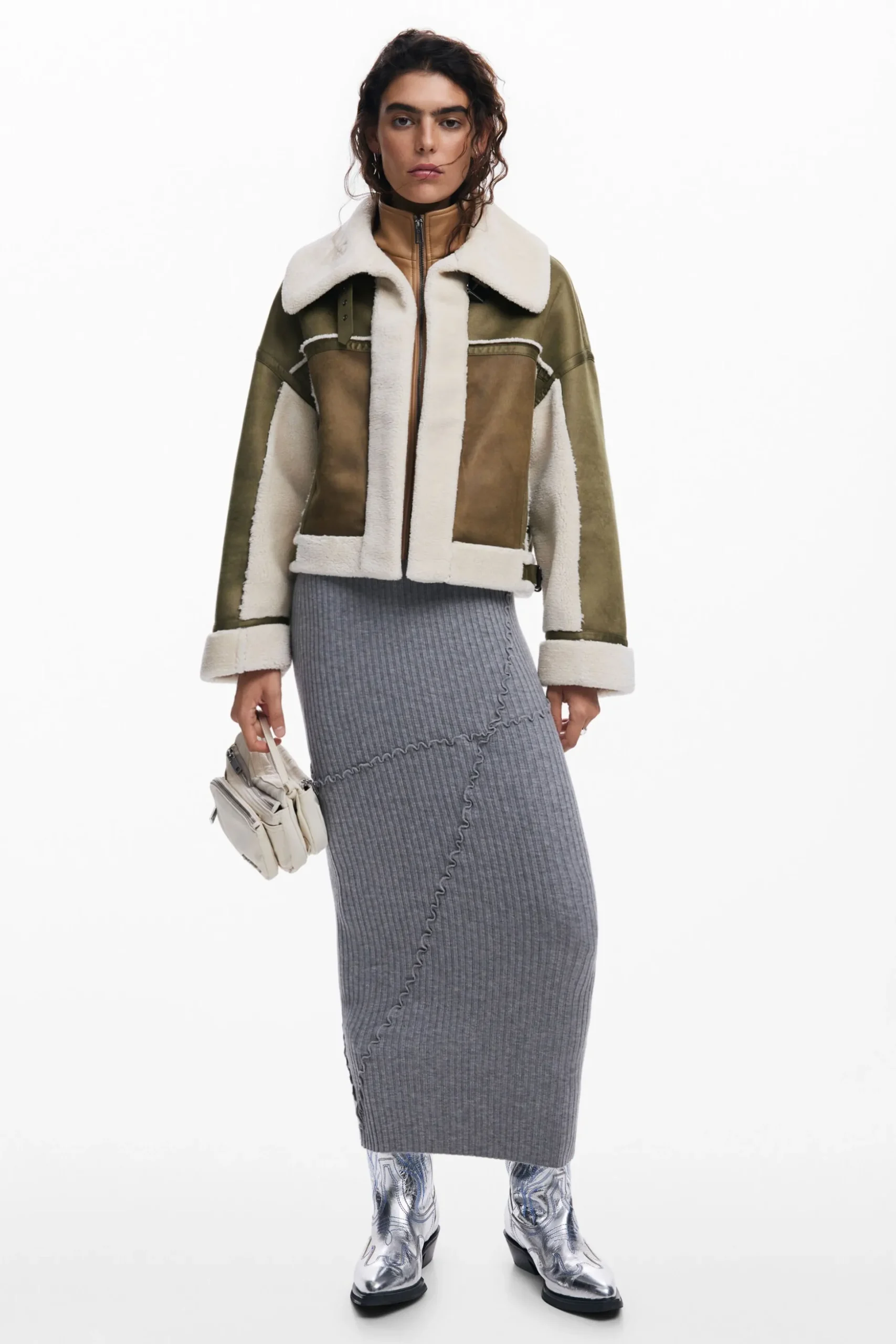 Shearling biker jacket