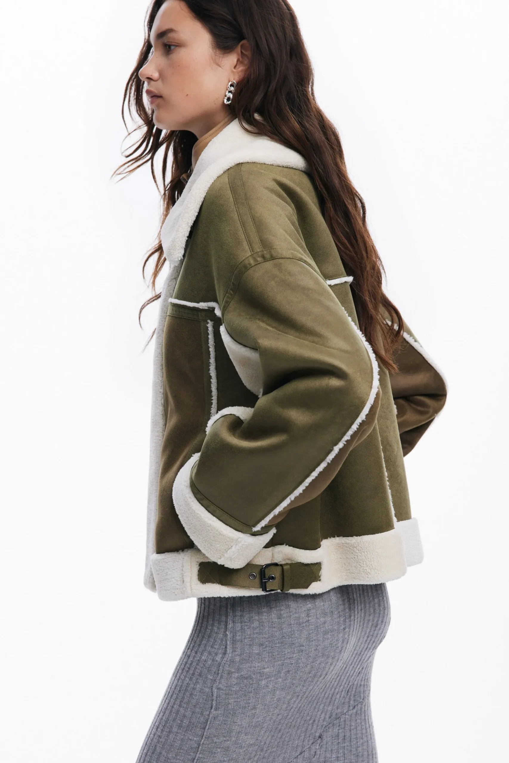 Shearling biker jacket