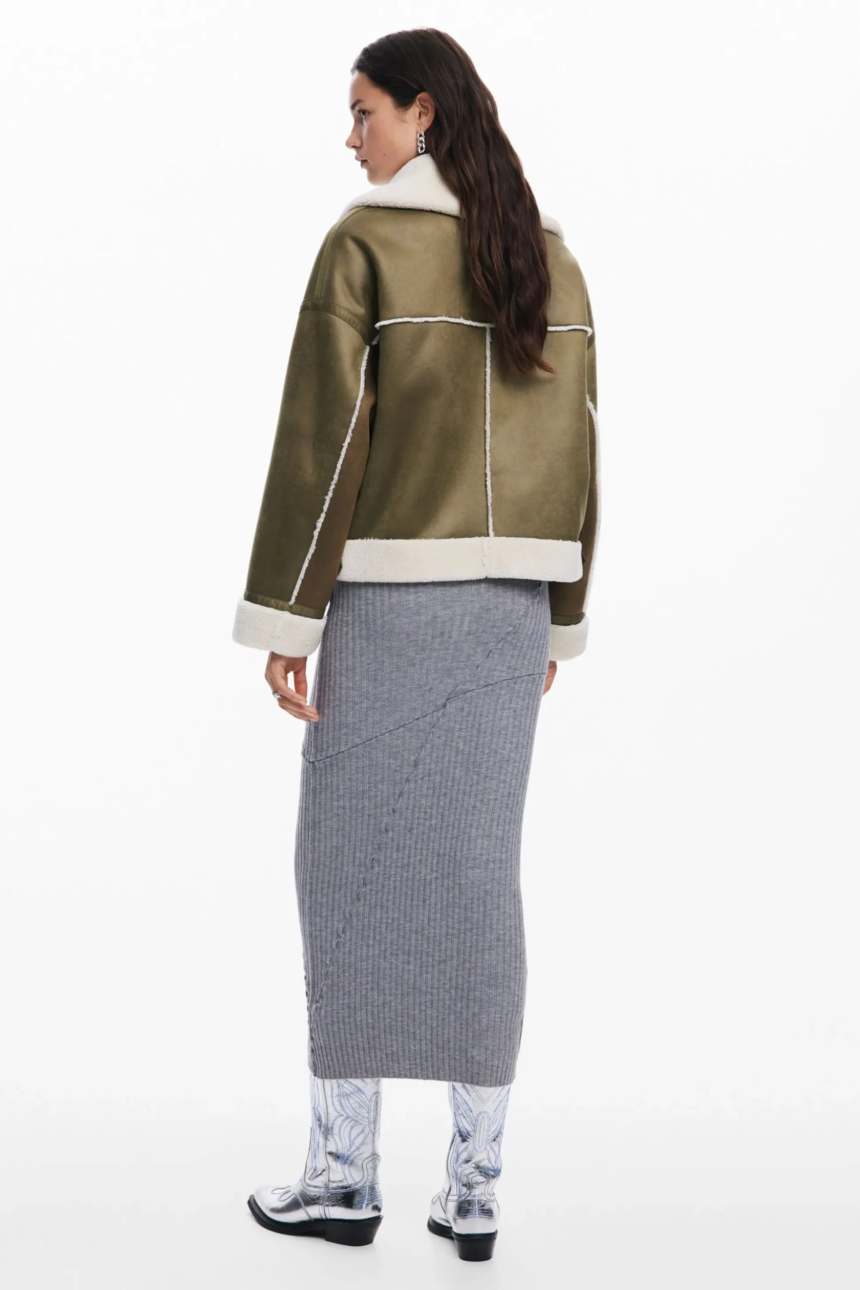 Shearling biker jacket