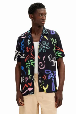 Shirt with artistic motifs