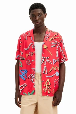 Shirt with artistic motifs