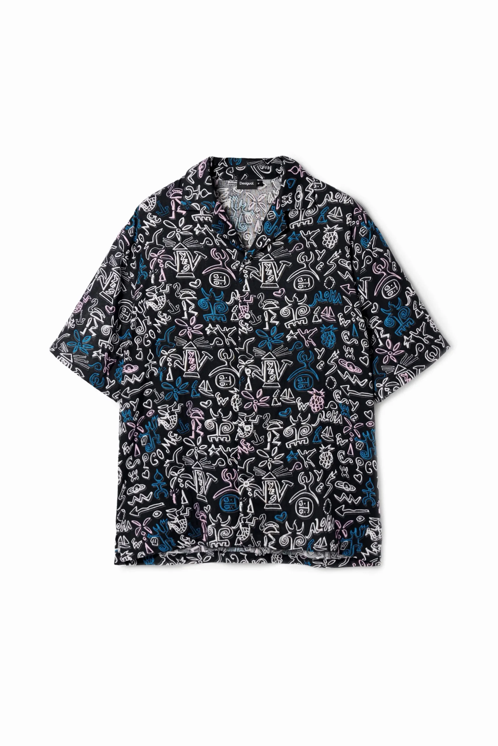 Shirt with contrasting illustrations
