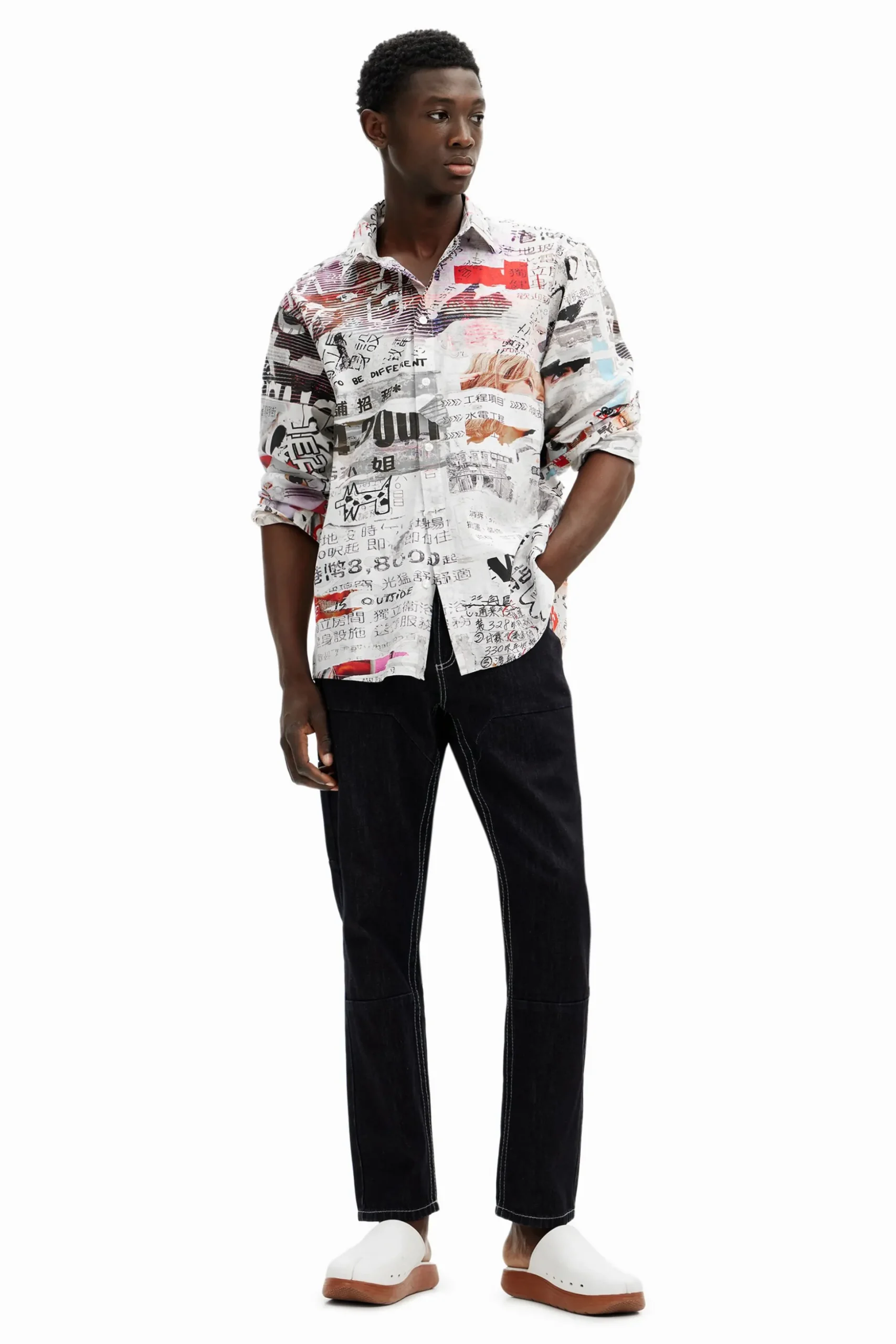 Shirt with Japanese print design
