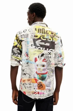 Shirt with Japanese print design
