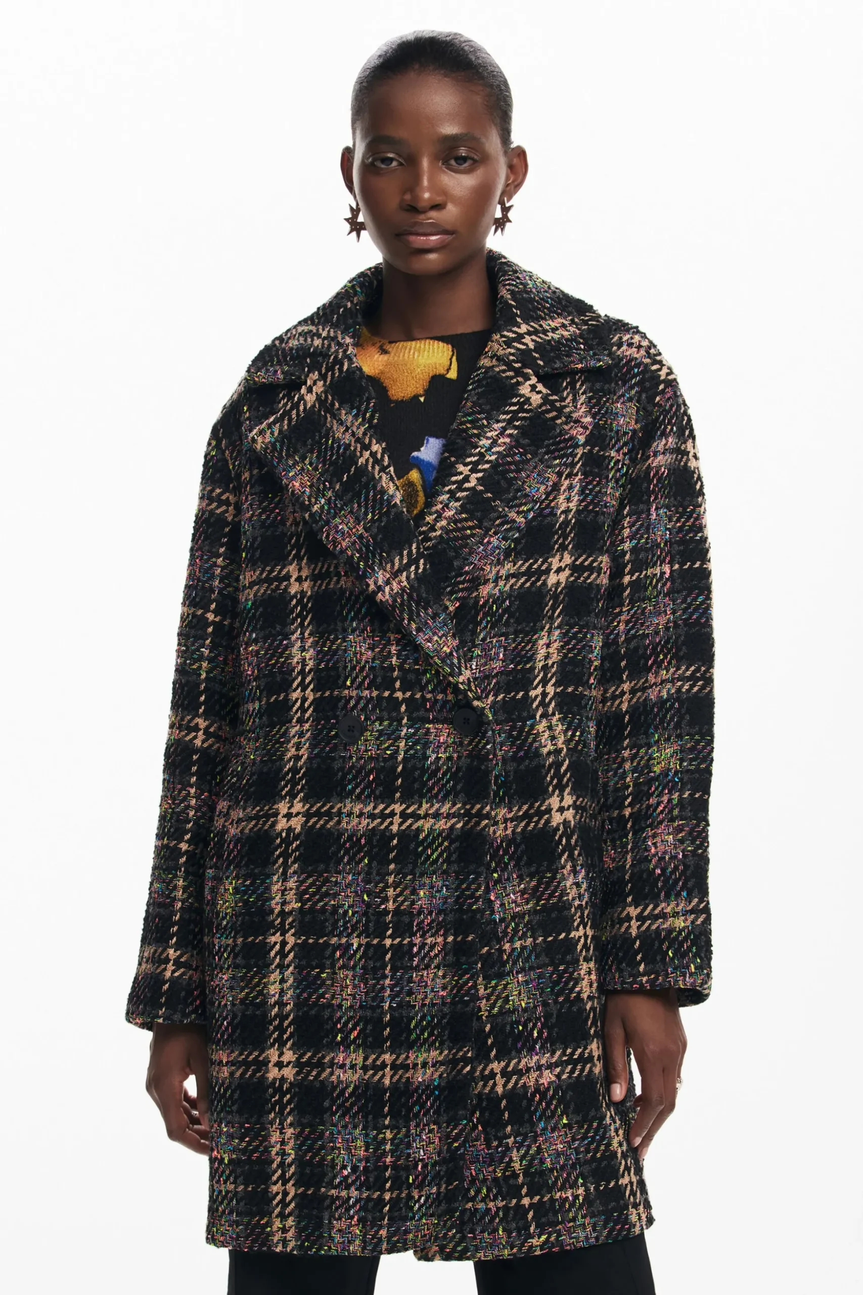 Short checkered coat