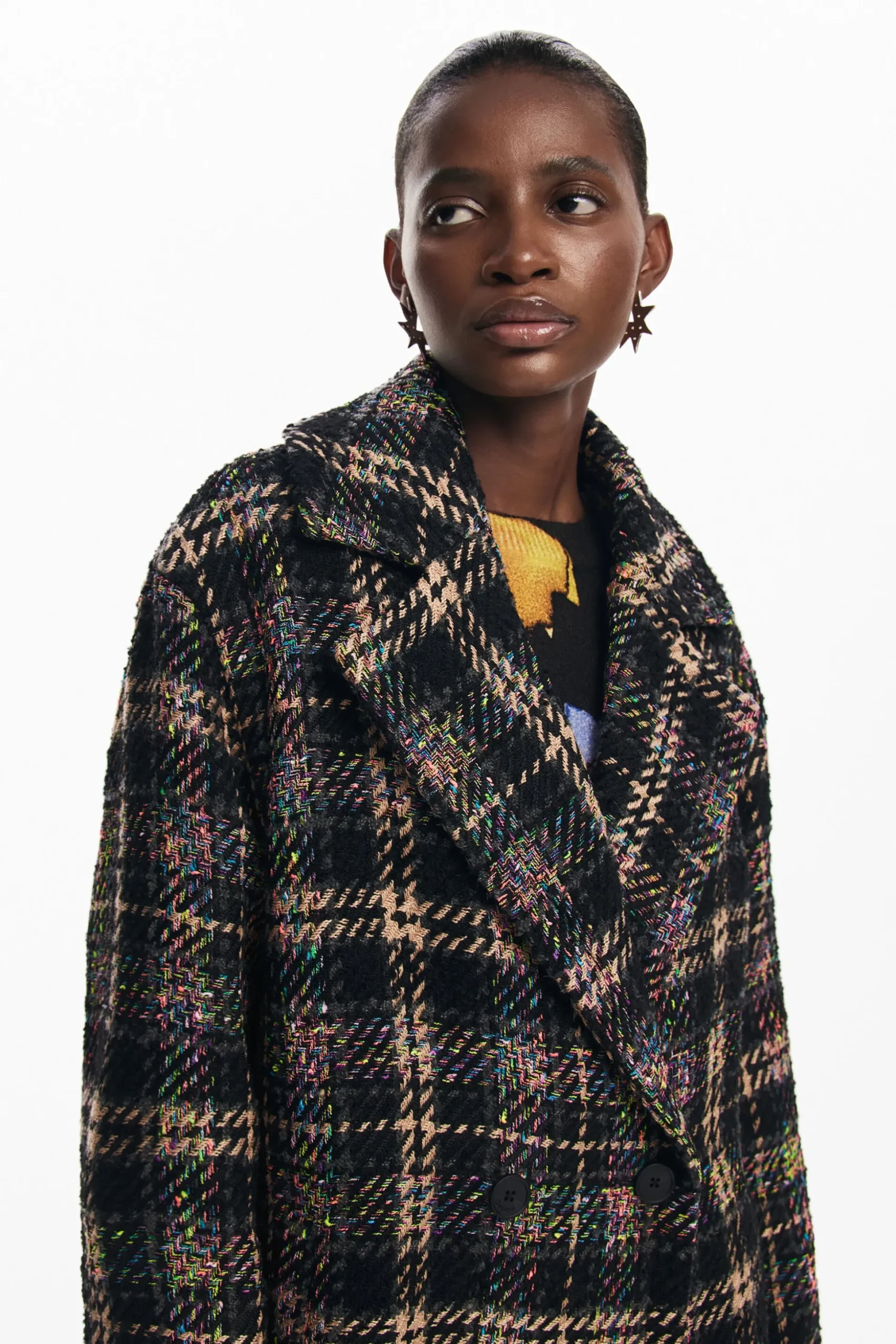 Short checkered coat