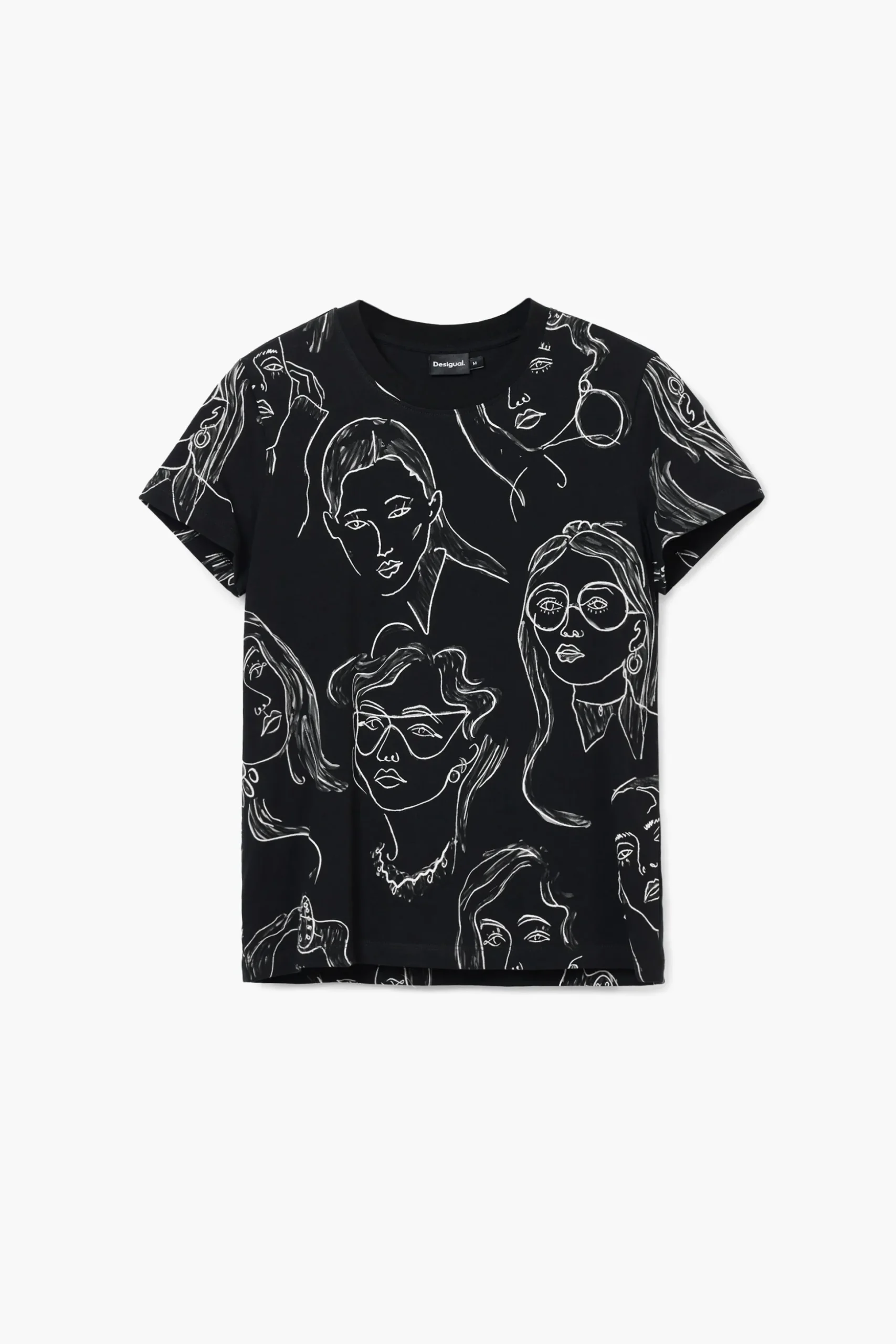 Short-sleeved T-shirt with faces