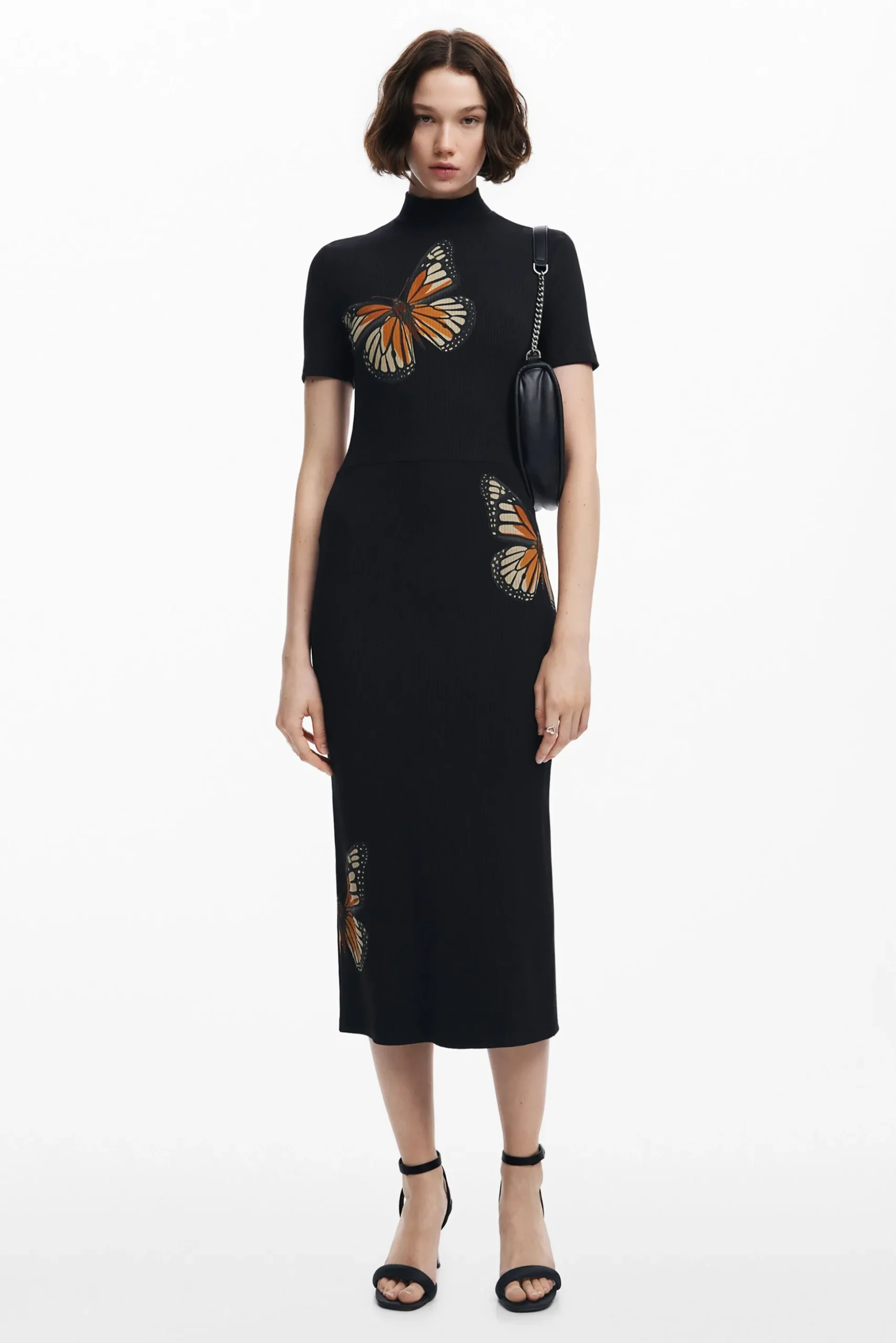 Slim midi butterfly dress