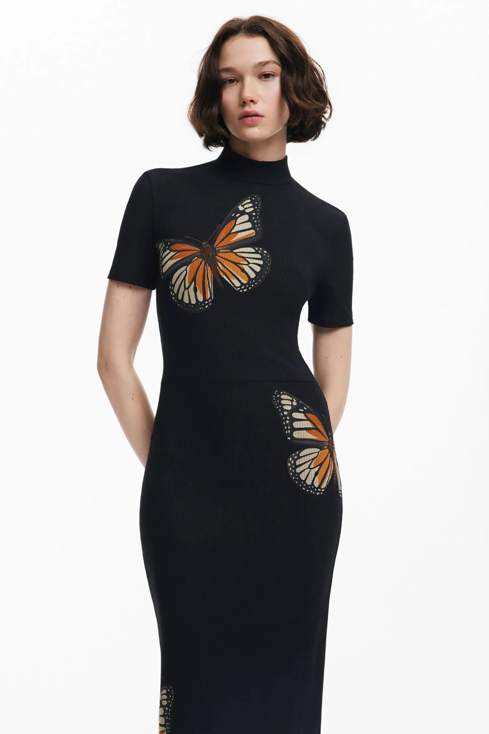 Slim midi butterfly dress