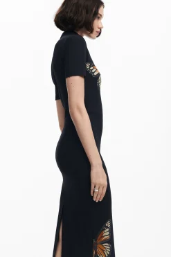 Slim midi butterfly dress