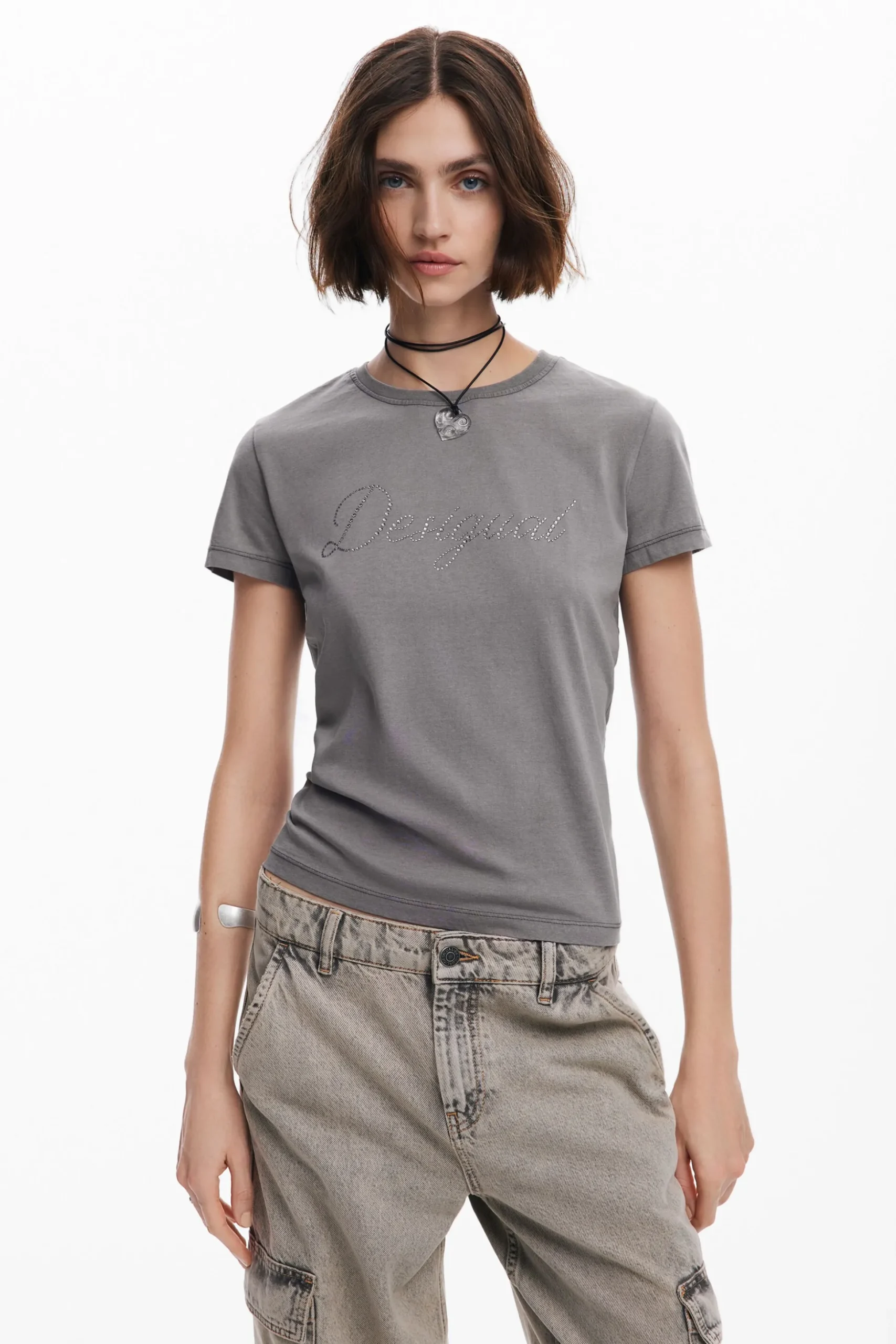 Slim rhinestone T-shirt