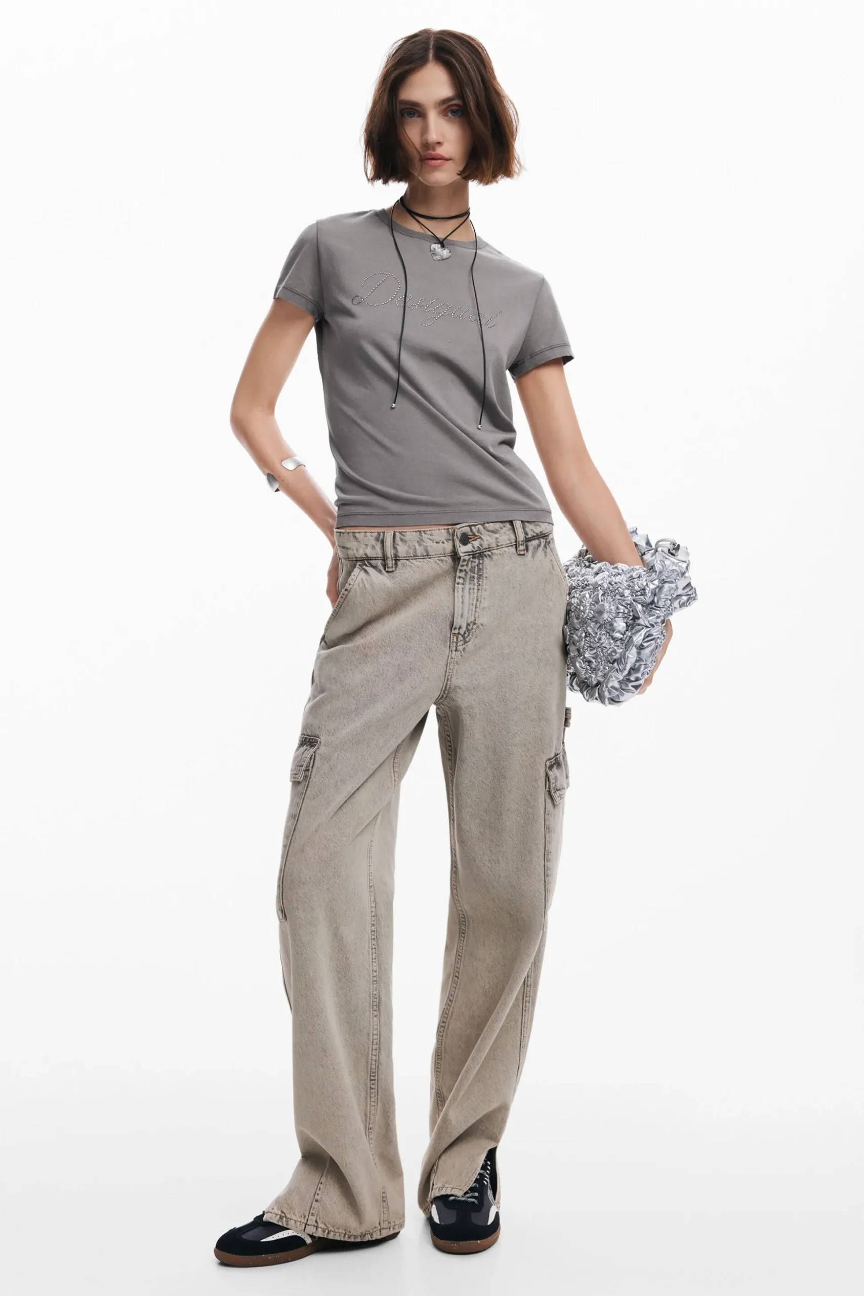 Slim rhinestone T-shirt
