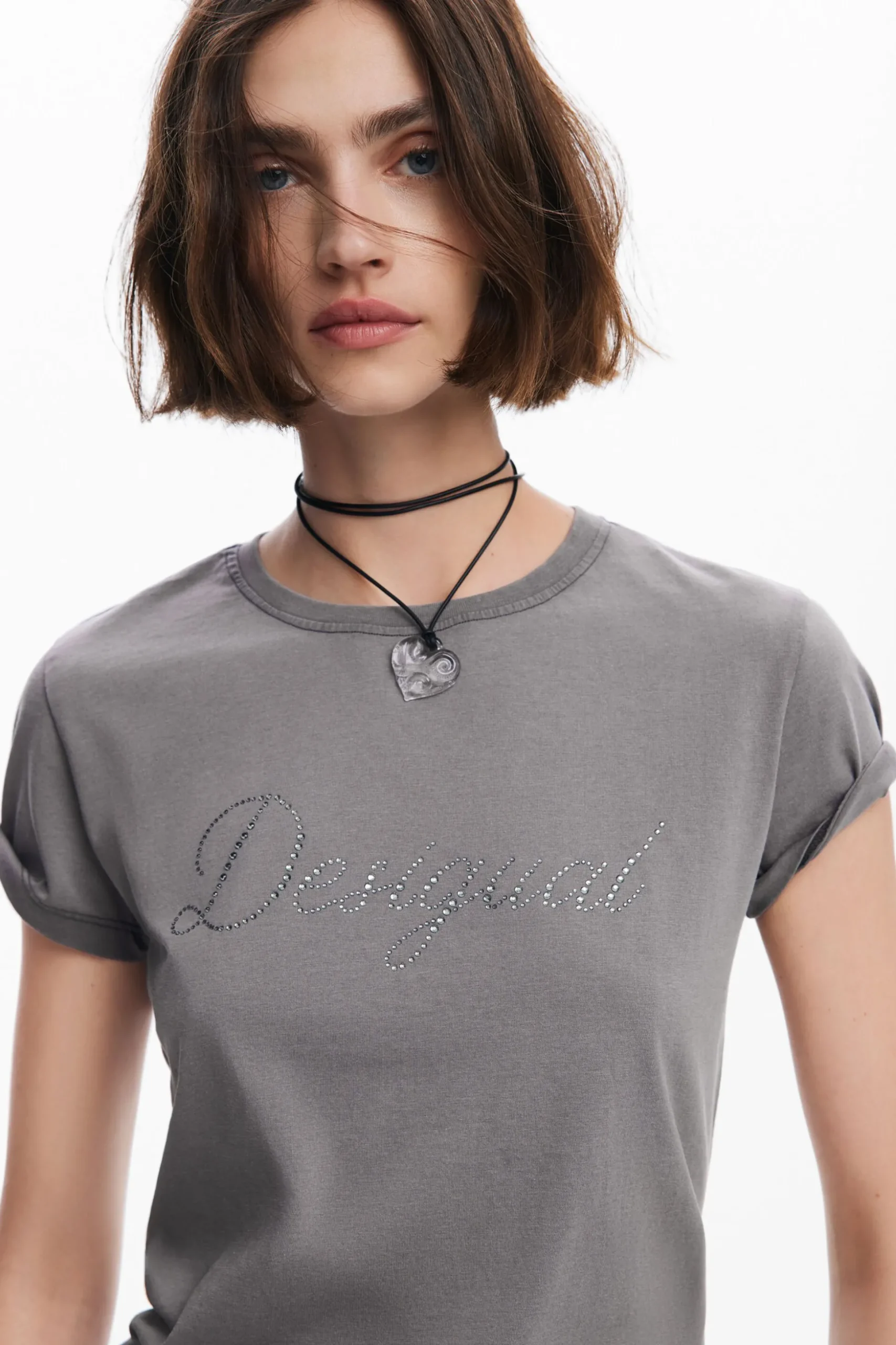 Slim rhinestone T-shirt