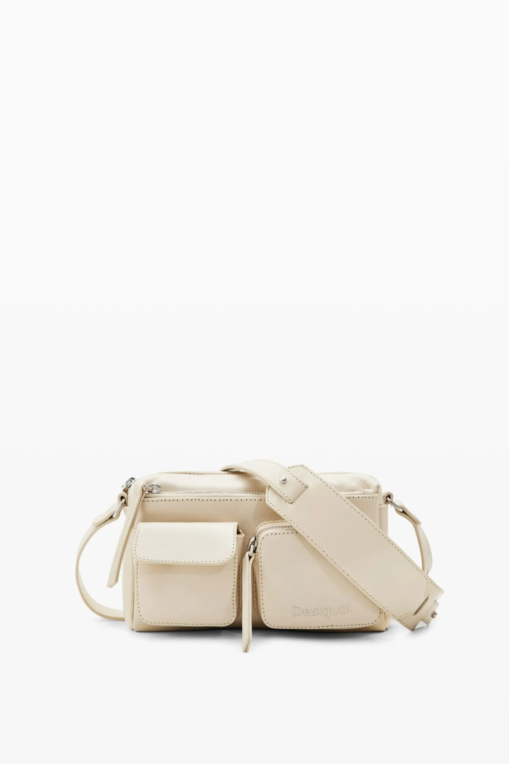 Small pockets leather crossbody bag
