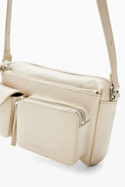 Small pockets leather crossbody bag