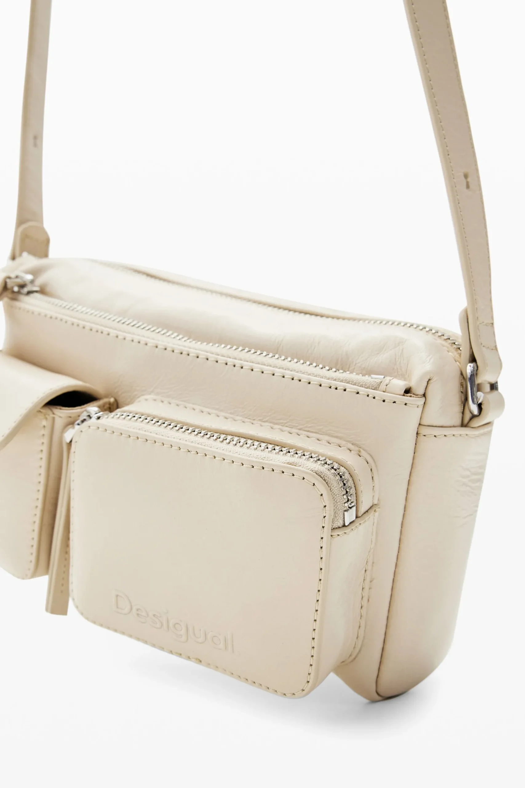 Small pockets leather crossbody bag