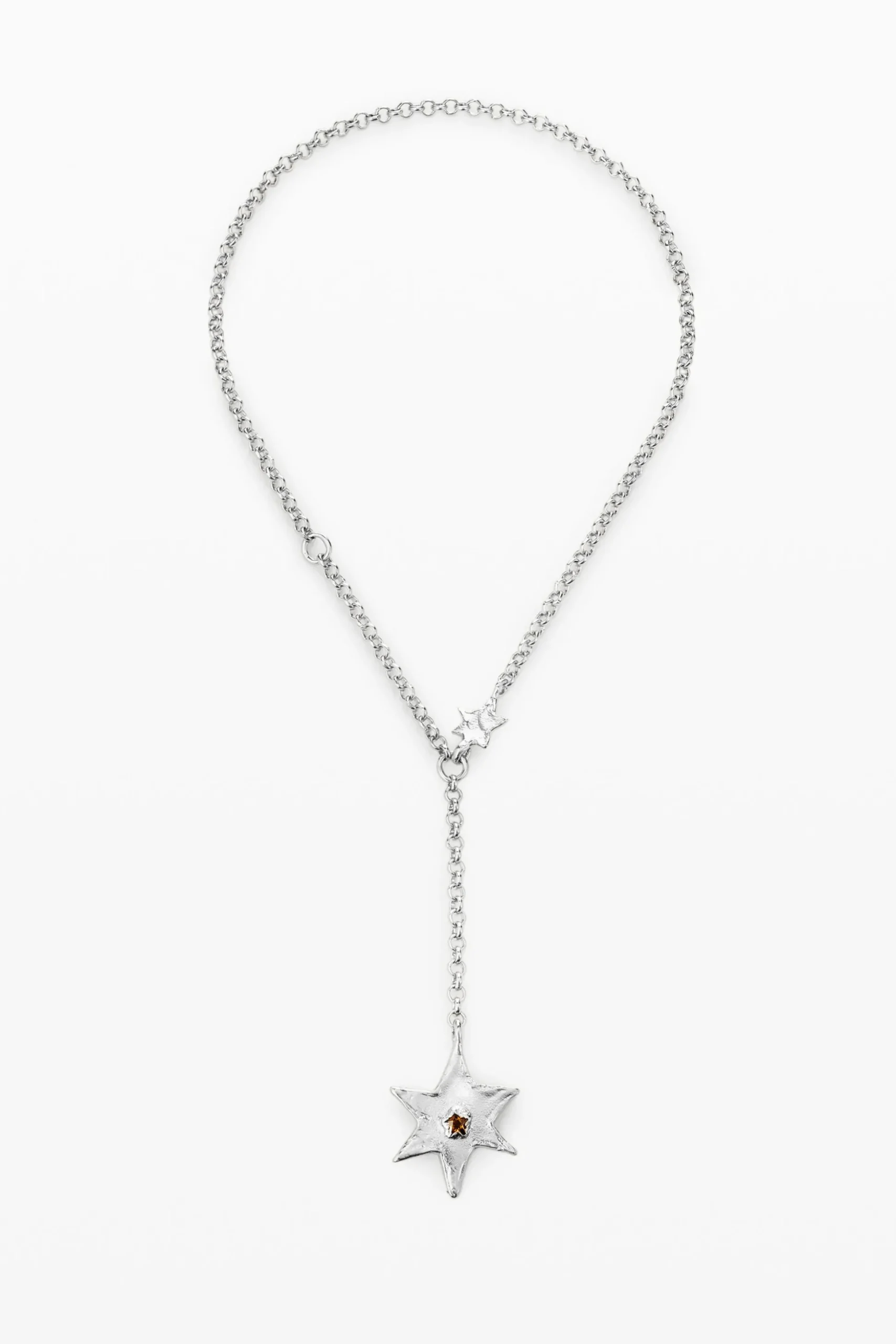 Star and heart necklace silver plated Zalio