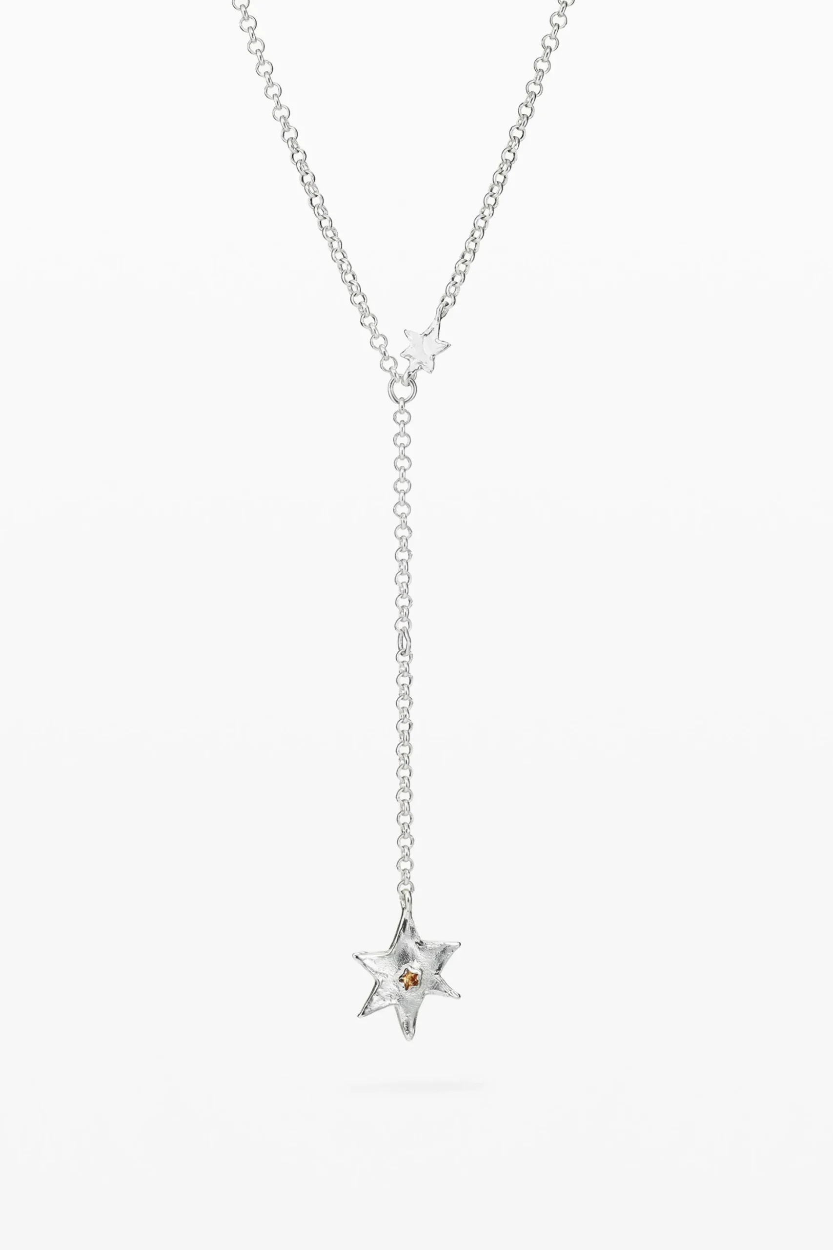 Star and heart necklace silver plated Zalio