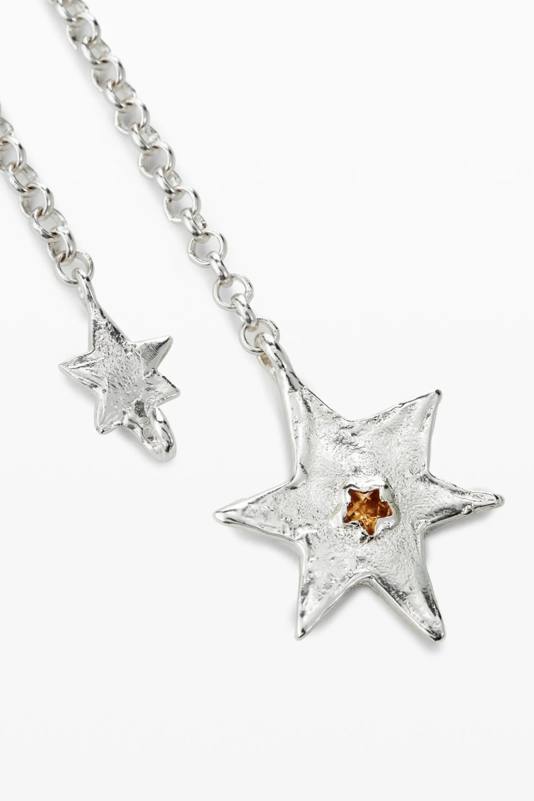 Star and heart necklace silver plated Zalio