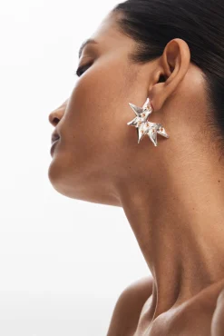 Star-shaped silver earrings Zalio
