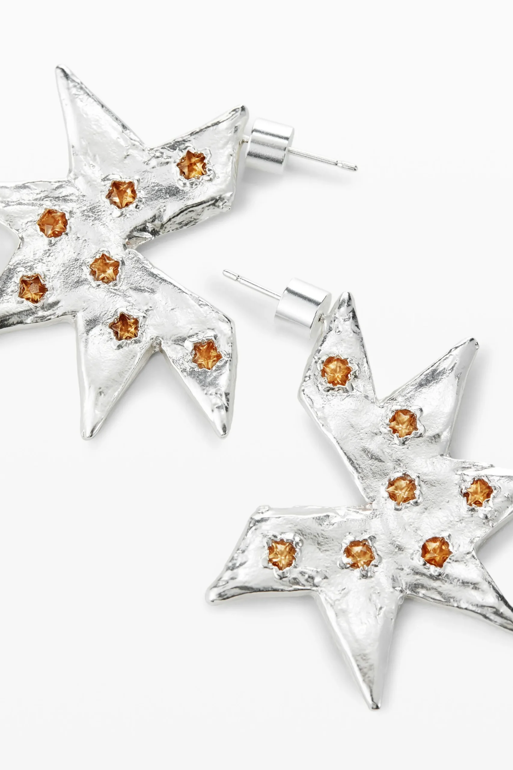 Star-shaped silver earrings Zalio