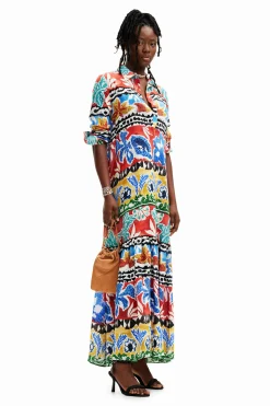 Stella Jean long ethnic shirt dress