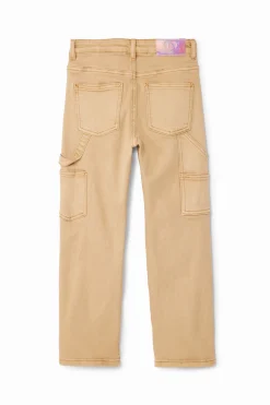 Straight denim pants