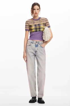 Straight jeans with rhinestones